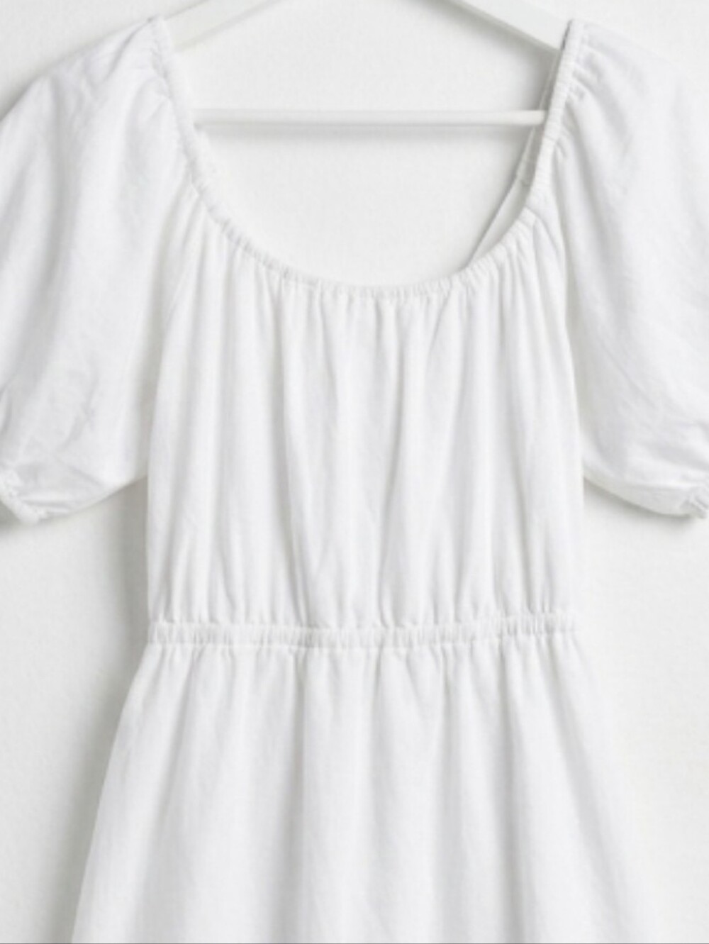 Old Navy Dress Size XXL White Puff Sleeve Tie Back Cut-Out Mini Swing Size XL - Picture 5 of 8